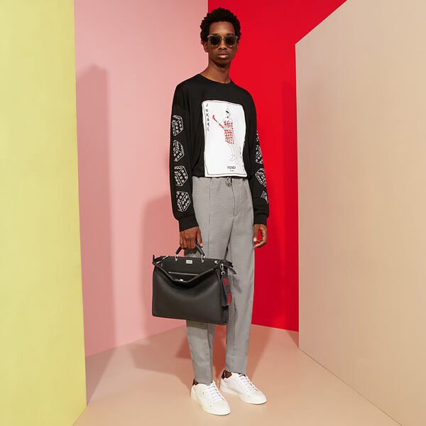 フェンディ ピーカブー コピー  レザー ビジネス バッグ ブランド; フェンディ(フェンディ)